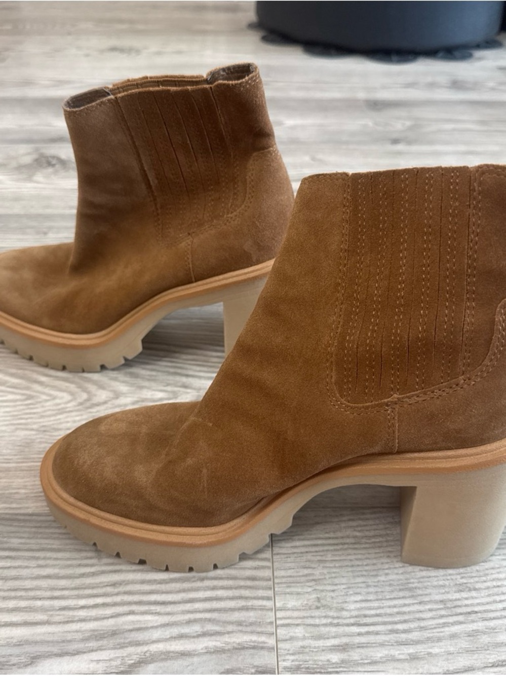 Dolce Vita Caster H2O Boots in Camel Suede - Picture 3 of 8